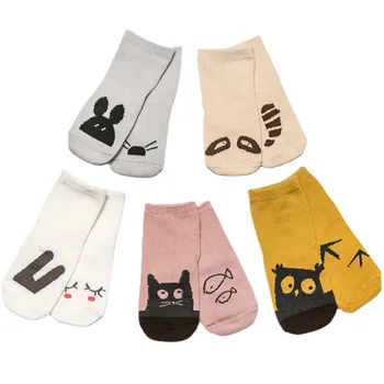 Foshnja Çorape Rrëshqitës Vajza Djem Të Porsalindur Pajisje Anti Shqip Fëmijët Dhuratë Rrobat E Foshnjeve E Fëmijëve Kitty Lepuri Owl Gjëra Të Vegjël