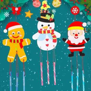 Fëmijët DIY Krishtlindjeve Era Chime punuar me dorë Era Bell Fëmijë Lodër Puzzle Fëmijët Manual Artizanale Lodër Cartoon Jo të endura Pëlhurë Era Chime