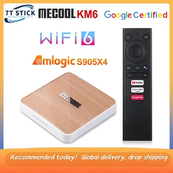 Global 4GB 64GB 32GB Mecool KM6 deluxe edition TV Kutia për Android 10 Amlogic S905X4 Google Certifikuar Wifi 6 1000M BT Media Player