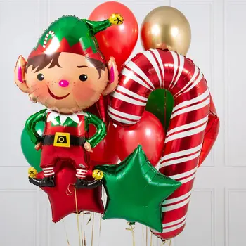 Gëzuar Krishtlindjet Petë Tullumbace Snowman Santa Claus Balona Pemë E Krishtlindjeve Ornament Në Shtëpi Xmas Partia E Vitit Të Ri Furnizimet E Ajrit Globos