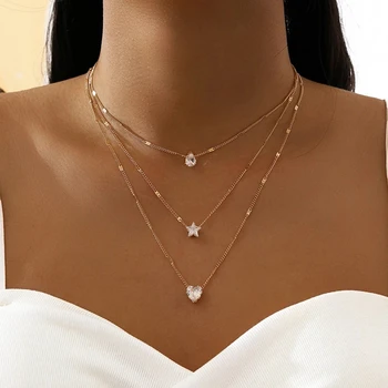 IFMYA Modës Kristal Zircon Zemra Star Bukuri të Shtrira Varëse Gjerdan për Gratë e Modës Zinxhir Necklaces Bizhuteri Dhurata