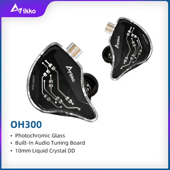 iKKO OH300 Wired Earphone HIFI Kufje 32Ω 0.78 mm Dyfishtë Pin Photochromic Xhami Kufje Muzikë Earbuds Në Vesh të Monitoruar