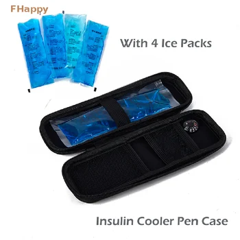 Insulina Pije Freskuese Qese Mjekësisë Pije Freskuese Kuti Me 4 Pako Akulli Portativ Insulinë Ftohje Qese Insulinë Rast Pacienti Diabetik Organizator