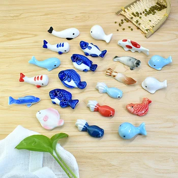Japoneze Bukur Chopstick Mbajtësi Qeramike Tableware Balenë Delfin Peshku I Kuq Peshku Chopstick Pjesa Tjetër Në Shtëpi Tabela Dekorimin Kuzhinë Pjesa Tjetër Raft