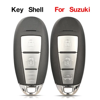 jingyuqiin 2/3 Butonat e Largët të Makinave Kryesore Shell Rast Për Suzuki Swift SX4 Vitara 2010-2016 TS008 / TS007 Zgjuar Kryesore Me të Vogël Kryesore
