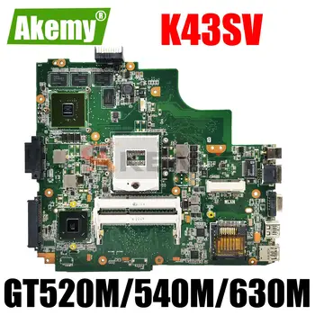 K43S Laptop Motherboard w/ GT520M GT540M GT630M GPU për ASUS K43SJ K43SV K43SM A43S X43S K43S Motherboard Motherboard HM65