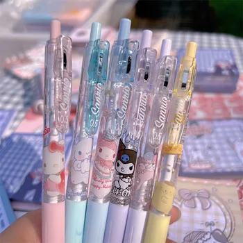 Kawaii Sanrioed Hello Kitty Ime Melodi Kuromi Cinnamoroll 0.5 Mm Të Zi Shtypit E Xhel Stilolaps Cartoon Anime Writting Stilolaps Student Shkrimi