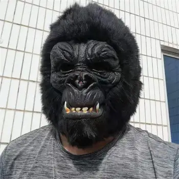 King Kong Bandit Maskë Hood Majmun Latex Kafshët Maskat Halloween Partia Cosplay Kostum Horror Kokë Maskë për të Rriturit