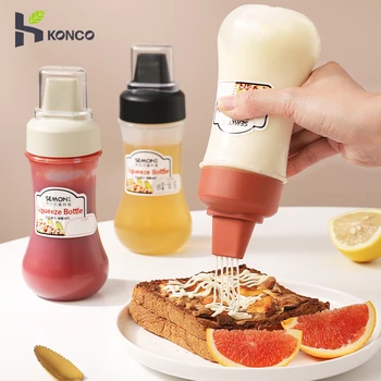 Konco Condiment Shtrydh Shishe 280ml Transparente Salcë Shishe Automat Ketchup Mustardë Salcat Vaj Ulliri Shishe Kuzhinë Vegël