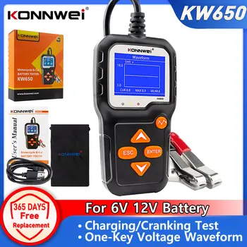 KONNWEI KW650 Bateri Makine Kontrollor 6V 12V Auto Bateri të Sistemit Analyzer 100-2000, CCA Makinë të Shpejtë Cranking Akuzuar Mjet