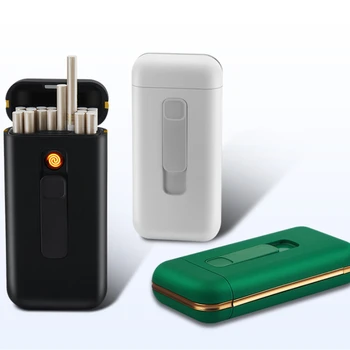 Krejt Plastike e Zakonshme e Hollë 20 Cigare në Rastin më të Lehta USB Rechargeable Ultra të Hollë Cigare Rast 119*56mm