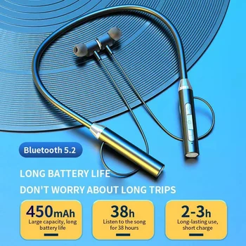 Kufje Wireless Bluetooth Neckband Magnetike Kufje Sport Drejtimin TWS Earbuds i papërshkueshëm nga uji Bluetooth 5.2 Kufje Me Mic