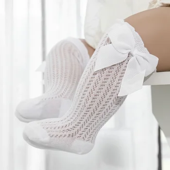 lawadka 0-24M Vajzë Çorape Toddler të Mëdha Hark Pambuku Verës Rrjetë Foshnjore Gju Çorape të Porsalindur të Gjatë Princeshë Çorape Për Vajzat 2023