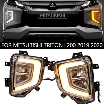 LED DRL Ditës Drejtimin Dritat Për Mitsubishi Triton L200 2019 2020 Mjegullës Llamba të Mbuluar me të Verdhë të Kthehet Sinjal Llambë LED Drita të Mjegullës