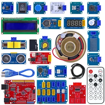 Lehtë Starter Kit Lehtë-plug ngjyra XH 2.54 mm fole Sensor Kit me MP3 RTC LCD NTC Temperatura Sensor modul për Arduino