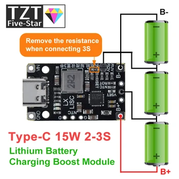 Lloj-C USB 2/3S BMS 15W 8.4 V 12.6 V 1.5 NJË bateri Litium Bateri Akuzuar Rritur Modul Me Përkrahje të Balancuar të Shpejtë të Ngarkuar Me Tregues