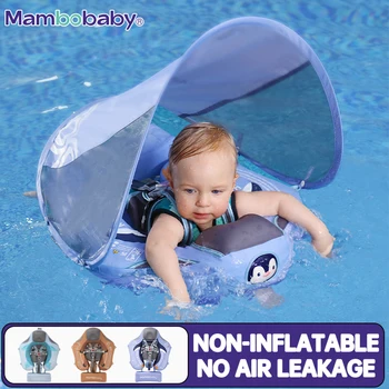 Mambobaby Baby Pool Noton Blackproof Pool Mat Për Të Mitur Jo-Inflatable Natation Buoy Me Ombrellë Plazhi Lodra Për 3-24 Muaj