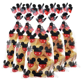 Mouse Vesh Kuq E Zi Cellophane Çanta Ngrohjes Sealable Karamele Trajtuar Çanta Djemtë Qese Dhuratë Ditëlindjeje Furnizimet Baby Dush Dekorata