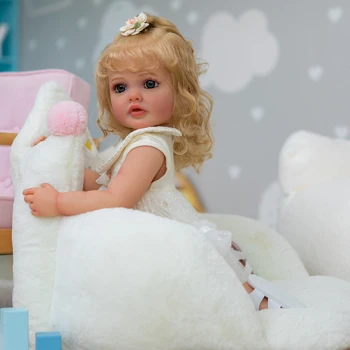 NPK 55CM trupit të plotë të butë silikoni vinyl Reborn Toddler Kukull Vajzë Betty 3D Lyer Lëkurën me Zanafilla Bojë Dhurata e Krishtlindjeve për Vajzë