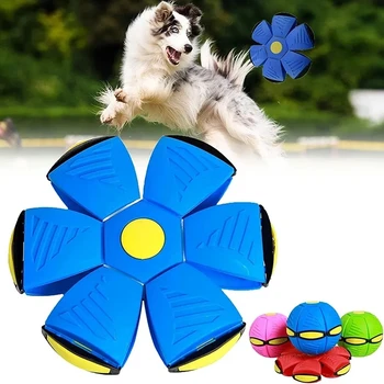 Pet Flying Saucer Topin Magjike UFO Kafshët shtëpiake Lodër në Natyrë Hedhin Disk Topin për Fëmijët dhe Qeni Interaktive Pet Sportive Trajnimit Lojë Furnizime