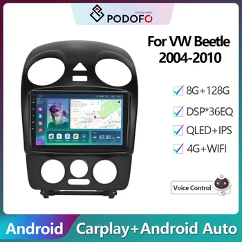 Podofo Android Makinë Radio Për Volkswagen Beetle 2004-2010 Navi GPS Carplay Multimedial, Video Player, Stereo Njësi Kreu Autoradio