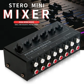 Profesionale Stereo 6channel Pasive Mikser për të Jetuar Studio Regjistrimi të Ulët të Zhurmës Asnjë Fuqi e Jashtme të Furnizimit Adajustment