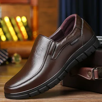 Punëdore Këpucë Lëkure Rastësor Këpucë për Burra Platformë Këmbë Këpucë Këpucë në Natyrë Loafers Breathable Atlete Katër Stinët