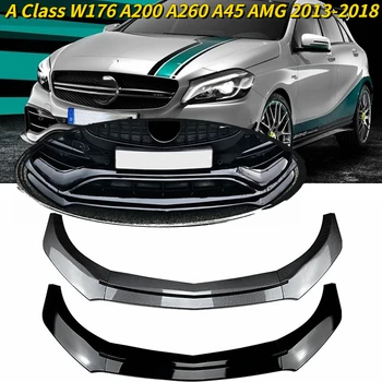 Për Mercedes Benz A Class W176 A200 A260 A45 AMG 2013-2018 Shkëlqim të Zi Para Bumpers Cik Shkatërruesi dhimbje e rëndë koke Trupit Kits Vota