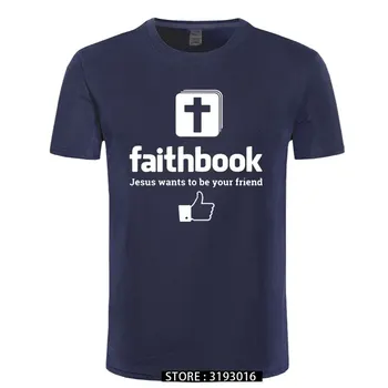 Re Jezusi Dëshiron Të Jetë Miku Juaj Faithbook T Shirt Krishterë Tshirts Pambuku me Mëngë të Shkurtra Jezu T-shirts