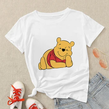 Ropa Estetike Pooh Mbajnë të Shtypura Grua T-shirt Disney Winnie Pooh Cartoon Camiseta Mujer 2021 Verë të Rastit T Shirt Urbano