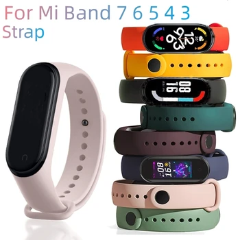 Rrip për Mi Band 7 6 5 4 3 Byzylyk Xiaomi Mi Grupi 5 4 Rrip Silikoni Sport Watchband për Wristband 7 6 3 Zëvendësimin Wristband
