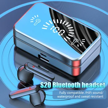S20 TWS pa Tel Bluetooth headset Kontakt Kontrollit LED Ekran me Mic Kufje Bluetooth Ajrit Pro Earbuds y50