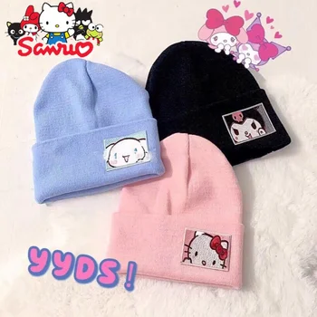 Sanrio Kuromi Hello Kitty Të Punuar Me Shtiza Hat Melodi Cinnamoroll Disa Gjëra Beanie E Mban Studenti Dimrit Të Ngrohtë Dimrit Femra Kapak Kapak