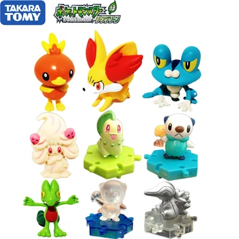 TAKARA TOMY Vërtetë Pokemon MC 3-4cm Snivy Oshawott Tepig Anime Veprimit Figura Model Lodra Dhurata për Fëmijët