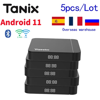 Tanix W2 Smart TV Kutia për Android 11 5pcs/shumë Amlogic S905W2 TVBOX AV1 3D 4K Media Player 2G16G 5G Dyfishtë Wifi Zë BT4.0 Set top Box