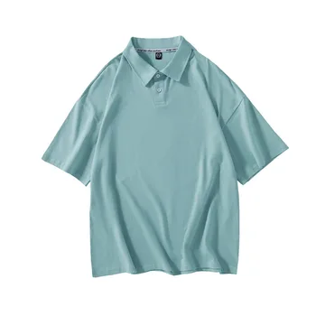 Trendi Hong Kong Stil të Bien Sup 5/4 Mëngë Bluza Pambuku jakë xhakete Lirshme Polo Shirt për Verë