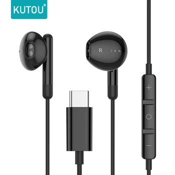 Typc-C Wired Earphone Me Mic Kontrollit Stereo pa Duar Thirrjet e Muzikës Earplugs Ergonomik për Huawei OPPO Xiaomi OnePlus VIVO