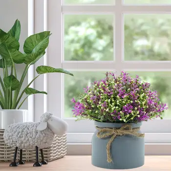 Të Qëndrueshme Në Vazo Simulimi Lule Simpatik Premium 5 Ngjyra Artificiale Lule Bonsai Të Rreme Gjelbër E Bimëve Në Vazo