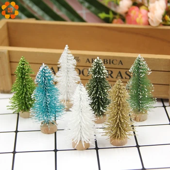 Të reja!10PCS DIY 6.5 CM Pemë e Krishtlindjeve të Vogla Pisha e Pemë Mini Pemë të Vendosur Në tavolinën E punës në Shtëpi Krishtlindjeve Dekor Kids Dhuratë Furnizime