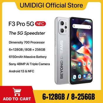 UMIDIGI F3 PRO 5G Telefonit Android 13 Smartphone, Dimensity 700, 6.6