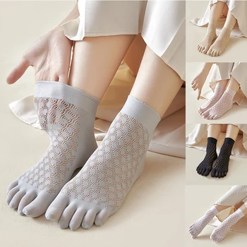 Verës Hollë Pesë Gishtin Çorape të Verës Hollë e Grave 5 Gisht Dantelle Çorape Me të Ndarë Gishtat e Butë Breathable të Ngurta me Ngjyra Çorape