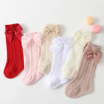 Verës Modës Hark Baby Vajzat Çorape Spanjisht Stil Të Gjatë Goditje Foshnjore Gju Lartë Rrjetë Breathable Princeshë Tub Çorape Për 0-5 Vjet