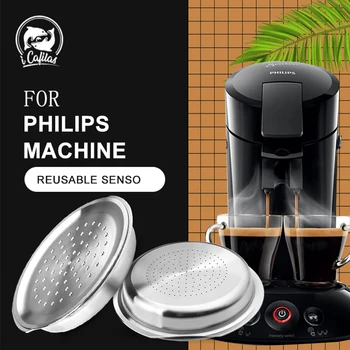 Çelik Reusable Kafe Kapsulë Pods Compatibel me Philips Senseo Makinë Kafe Krijues Filtër Metalike Ngacmoj