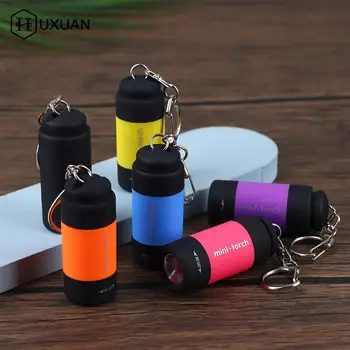 Çuar Mini dritë pishtari Portative USB Rechargeable Keychain Pusi i papërshkueshëm nga uji në Natyrë, Ecje Kampe Pishtar Llambë Fanar