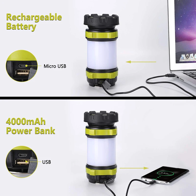ZK20 Portativ UDHËHEQUR Kampe të Lehta të Punës Dritë në Natyrë Çadrën Dritë Handheld Dore USB Rechargeable i papërshkueshëm nga uji Kërko Dritë . ' - ' . 2