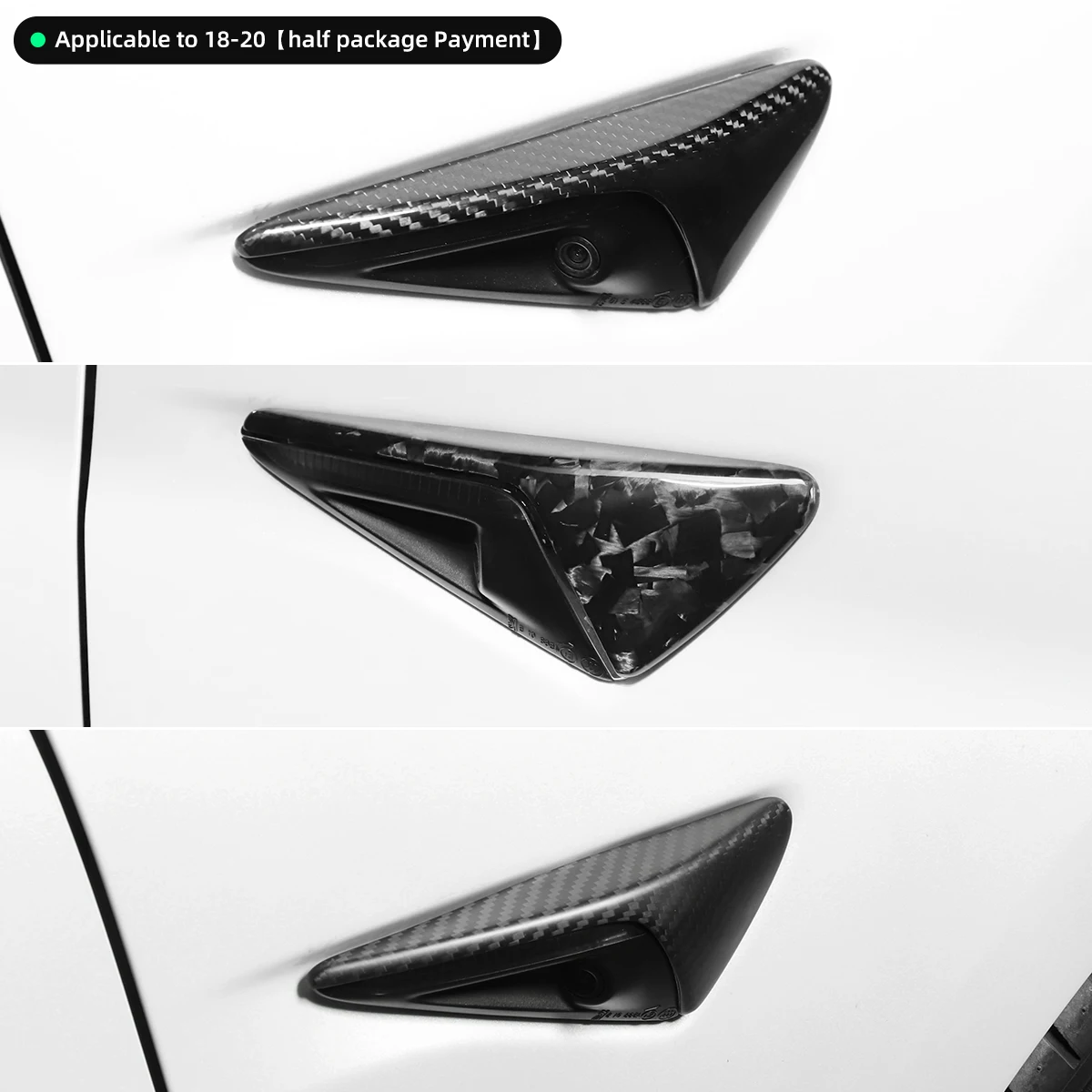 Për Tesla Modeli 3 Y S X Fibra Të Karbonit Pajisje Model3 2017-2023 Anën Standard Fletë Bordit Stickers Anën Kamera Mbrojtje Të Mbuluar . ' - ' . 4
