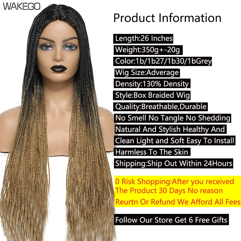 Wakego Kuti të Thurura Wigs Për Gratë Sintetike Ombre Bjonde Braiding Flokët Parukë 26 Inç 350g 1b 1b 27 1b 30 Gri 4 Ngjyra Mund të Zgjidhni . ' - ' . 1