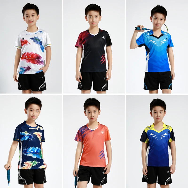 Fëmijët Sportive Badmintonit vendos për fëmijët ,Djemtë Tabela Tenis Trajnimit të përshtaten ,djemtë këmisha e tenisit Vajzat Drejtimin bluza me pantallona të shkurtra . ' - ' . 4