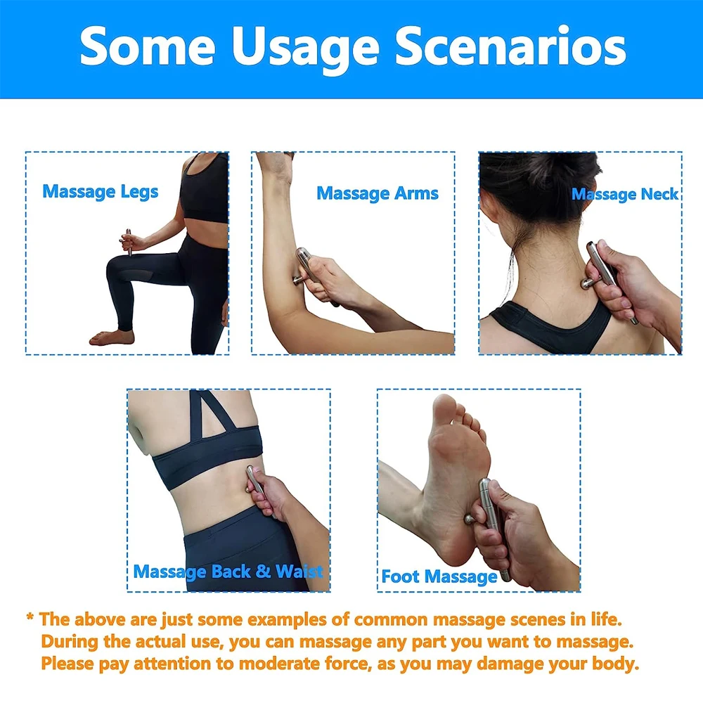 Çelik Të Thella Të Indeve Masazh Mjet, Manual Shkaktojë Pikë Massager, T-Bar Masazh Trupit Të Plotë Mjet,Lehtësim Dhimbje,Sport Massager . ' - ' . 3