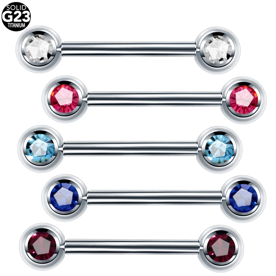 RE 1PC G23 Titan Kristal Perlë Assorted Ngjyra Gjuhën Barbell Ylli Unaza Brenda Fije të Dalë Barbell Modës Bizhuteri . ' - ' . 1